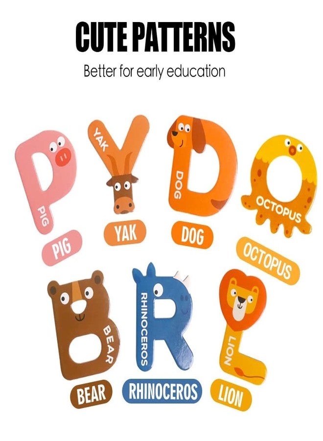 JCREN Jumbo Magnetic Letters Animals Alphabet Toys,Fridge Magnets Stick Large ABC Alphabet Uppercase Toy Set Preschool Learning Spelling Refrigerator Gift for 3 4 5 Year Old Toddler Kids Boys Girls - Image 5